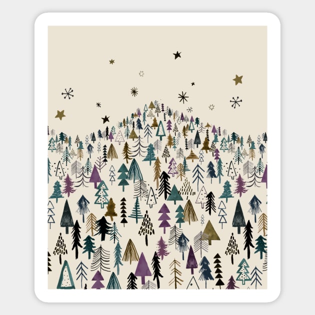 Forest Trees Sticker by ninoladesign